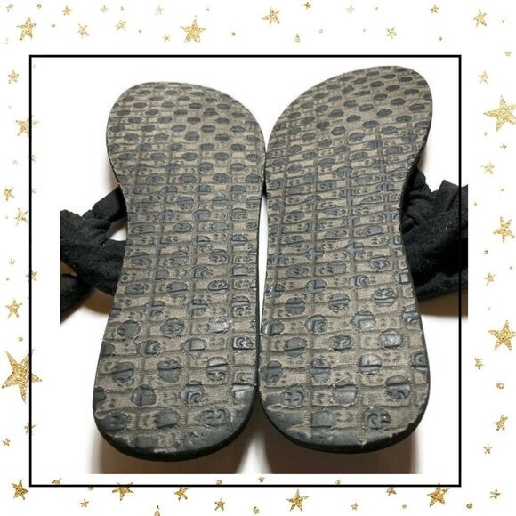 Sanuk Black Fabric Sling Thong Sandals 8 - Picture 5 of 5